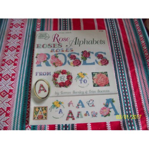 Rose Alphabets Cross Stich
