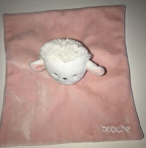 Doudou Plat Mouton Rose Blanc Kimbaloo Peluche Agneau Jouet Bebe
