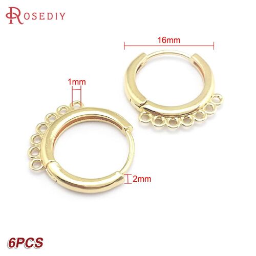 Boucles D'oreilles En Laiton Couleur Or 24k, Cerceaux Avec Trous De Suspension, Fournitures De Fabrication De Bijoux, Accessoires De Bricolage