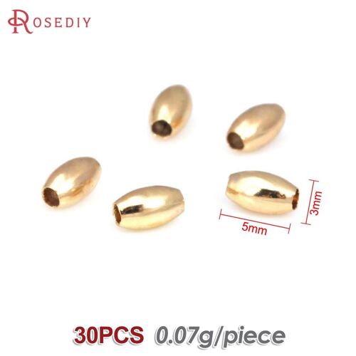 Perles D'espacement Promenales Sulfen Laiton Pour Fabrication De Bijoux, Fournitures De Diy Pour Exécutif, 3x5mm, 4x7mm, 4x8mm, 12x8mm, 18k