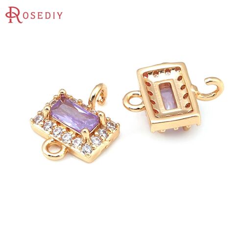 Breloques Rectangulaires Allergiques, Or Champagne, 2 Trous, Accessoires De Haute Qualité, Bijoux Pour Documents, Accessoires De Direction, 10x6.5mm, 4 Pièces