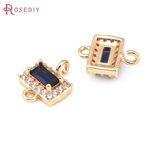 Breloques Rectangulaires Allergiques, Or Champagne, 2 Trous, Accessoires De Haute Qualité, Bijoux Pour Documents, Accessoires De Direction, 10x6.5mm, 4 Pièces