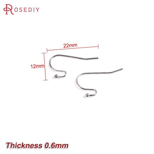 50 Pièces, Hauteur 22mm, Épaisseur 0.6mm, Couleur Or 24k, Crochets De Boucles D'oreilles En Laiton, Bijoux, Boucles D'oreilles, Fournitures De Fabrication, Accessoires De Bricolage