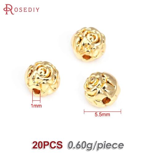 Bracelets En Or 18 Carats Avec Perles D'espacement Pour Femmes, Document En Or 256, Bracelets En Laiton Fleuri, Bijoux À Bricoler Soi-Même, Fournitures Exécutives, Accessoires