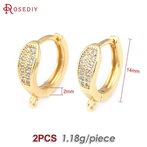 Boucles D'oreilles Rondes, Promenales, Rectangulaires, Cerceaux En Or 18k, Accessoires De Bricolage Pour Femme