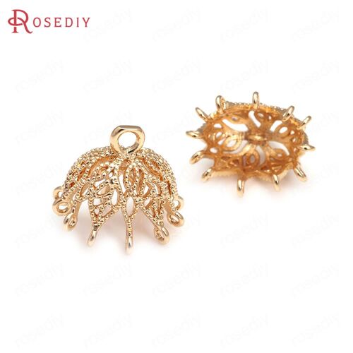 10 Pièces De Haute Qualité Champagne Couleur Or Laiton Rond Et Ovale Charmes Perles Bouchons Connecteur Gland Bouchons Fabrication De Bijoux Résultats De Bricolage