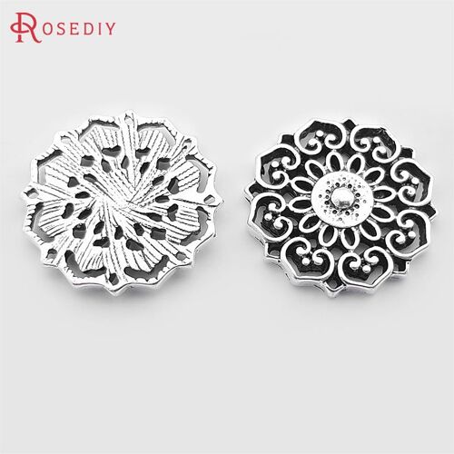 20 Pièces, 20mm, 31.5mm, Style Antique, Couleur En Alliage De Zinc, Grande Fleur Décorative, Breloques, Pendentifs, Accessoires De Bijouterie