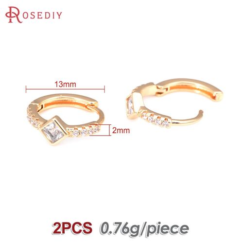Boucles D'oreilles Rondes, Promenales, Rectangulaires, Cerceaux En Or 18k, Accessoires De Bricolage Pour Femme