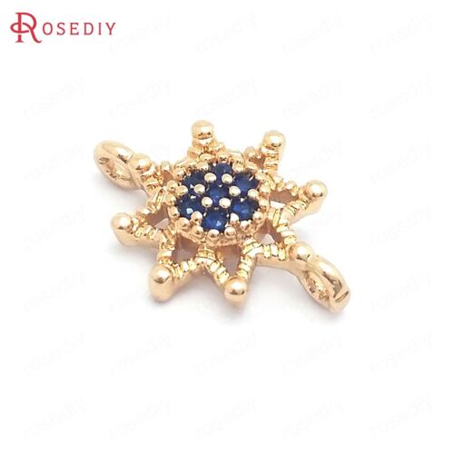 Breloques Allergiques En Forme De Tournesol, 10 Pièces, 10x14mm, Haute Qualité, Champagne, Or, Pour Document, Laiton, 2 Trous, Bijoux De Direction