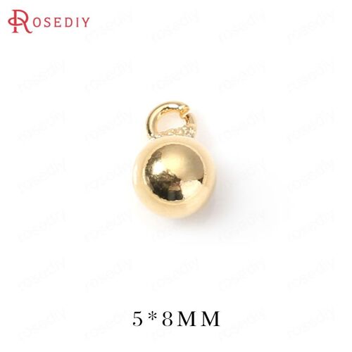 Perles Brillantes En Laiton Doré 24 Carats, 4/5/6/8/10mm, 256 Boules, Breloques D'extrémité, Perles De Haute Qualité, Accessoires De Bijoux À Bricoler Soi-Même