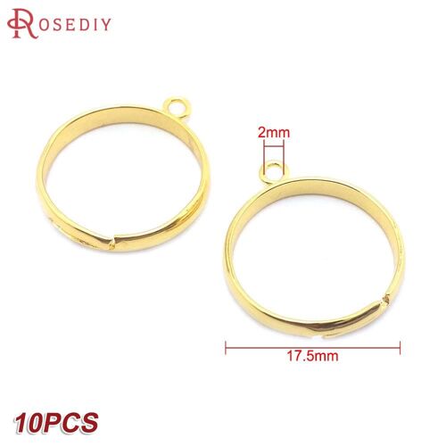 Bagues En Laiton Couleur Or 24k Ou Rhodium, Plateaux, Bague De Base, Réglage, Fournitures De Fabrication De Bijoux, Accessoires De Bricolage
