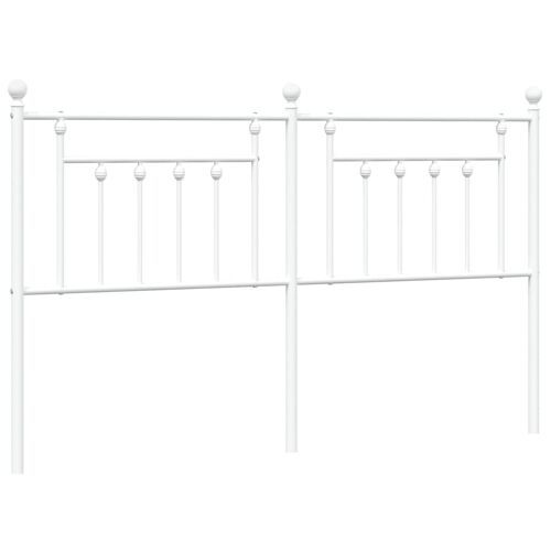 vidaXL Tête de lit métal blanc 180 cm