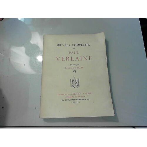 Oeuvres Completes De Paul Verlaine Tome Vi