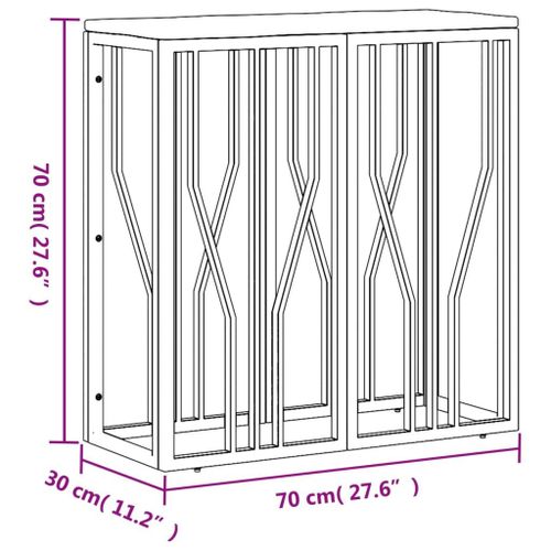 Vidaxl Table Console Doré Acier Inoxydable Et Bois Massif Récupération