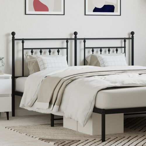 vidaXL Tête de lit métal noir 180 cm
