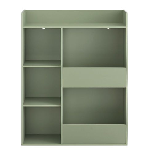 Sobuy Bibliothèque Enfant Rangement Jouet Enfant Avec 5 Compartiments Meuble Rangement Jouet Étagère Bibliothèque Porte-Revues Vert 80x34x104cm Kmb55-K-Gr