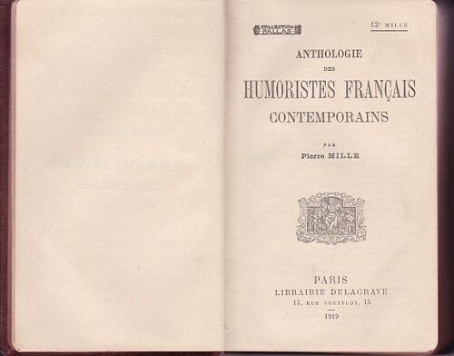 Anthologie Des Humoristes Français Contemporains
