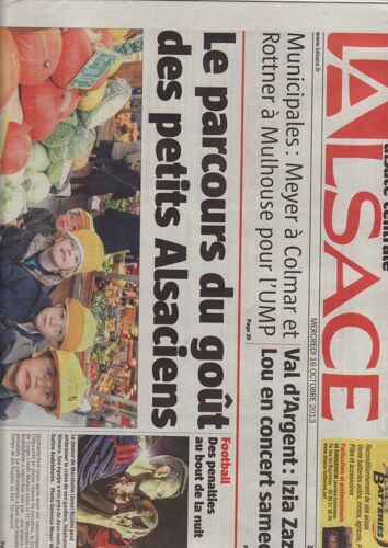 L'alsace (Quotidien) / 16-10-2013 N°1016 : Nolwenn Leroy (1/2p)