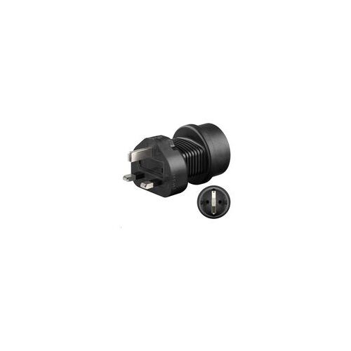 MicroConnect Universal adapter UK/Schuko - Adaptateur pour prise d'alimentation - power CEE 7/7 (F) pour BS 1363 (F) - noir - Royaume-Uni