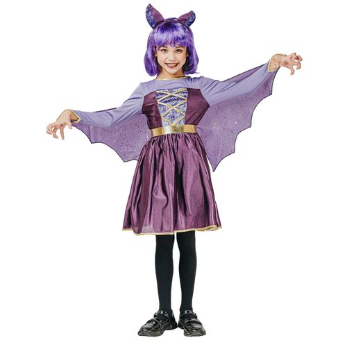 Déguisement Chauve-Souris Violette Fille - Taille: M 7-9 Ans (120-130 Cm)