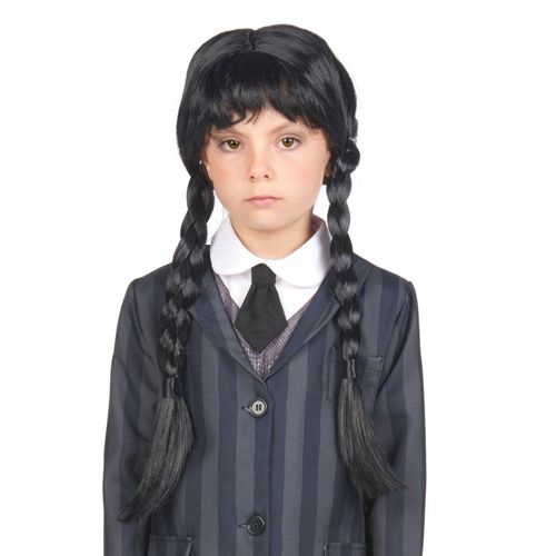 Perruque Gothique À Tresses Noires Enfant