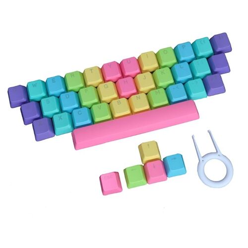 Capuchons de touches arc-en-ciel en PBT épais, 39 touches, Double injection, pour clavier de jeu mécanique Cherry, commutateurs MX, injection bicolore