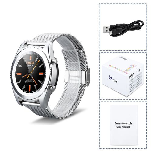 Dt No.1 S9 Bracelet Fréquence Cardiaque Bt4.0 Nfc Pédomètre Moniteur Du Sommeil/Appel Android Ios Diy Watchface - Argenté