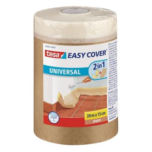 TESA Ruban de masquage + Easy Cover ecoLogo Kraft S. (bâche + ruban de masquage) 20m x 150mm