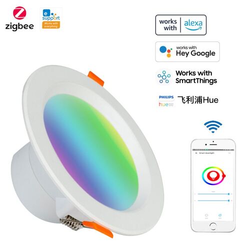 Plafonnier Led Intelligent Encastrable Rgbcw 3.0, Commande Vocale, Éclairage D'intérieur, Compatible Avec Alexa Et Google Home
