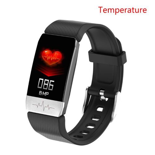 Bracelet Connecté T1s, Moniteur De Fréquence Cardiaque Et De Température, Détecteur De Sommeil En Temps Réel, Montre De Sport, Compatible Bluetooth