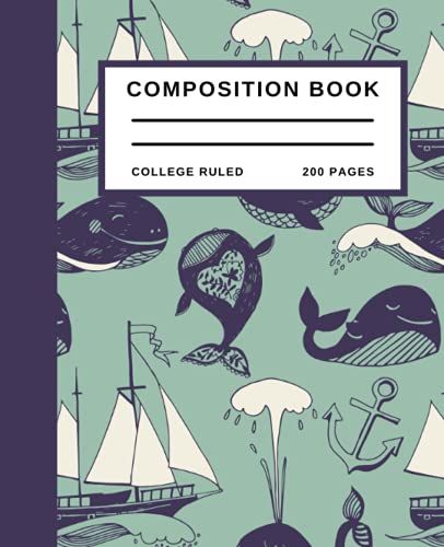 Whale Composition Notebook College Ruled: Whale Composition Notebook College Ruled, 7.5x9.25 College Ruled Pages