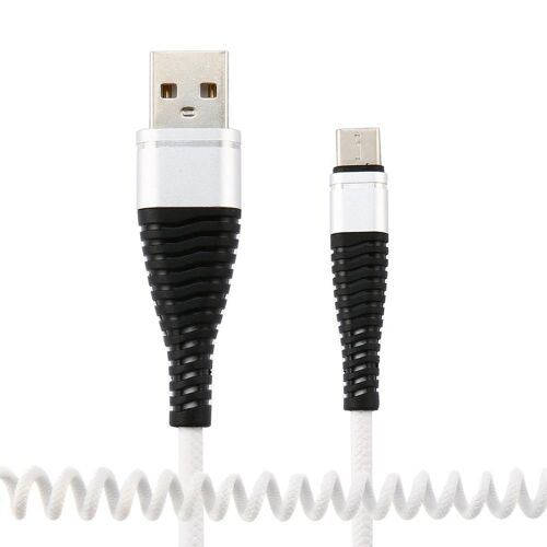 Câble à ressort enroulé de Type C USB-C, cordon d'extension mâle de type-c, synchronisation des données, câble de chargement pour Samsung