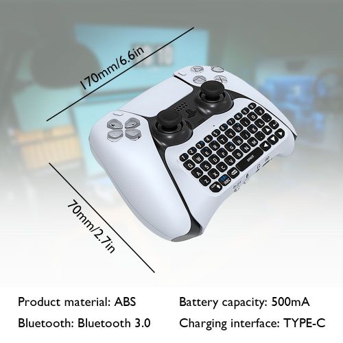 Manette De Jeu Sans Fil Bluetooth, 3.5mm, Contrôleur De Clavier, Pour Sony Ps5, Joystick, Haut-Parleur Intégré, Accessoire De Clavier