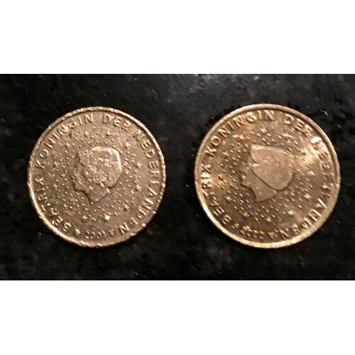 Lot De 2 Pièces De 10 Euro Cent Pays-Bas 2000 2001