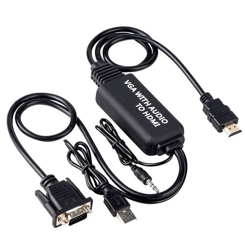 Adaptateur de convertisseur vidéo VGA vers HDMI + prise Audio 3.5 + adaptateur USB, convertisseur vidéo PC HDTV