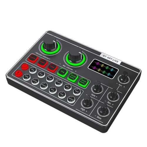 Mélangeur de Microphone pour casque USB, carte son externe G7 pour téléphone, ordinateur, webcam