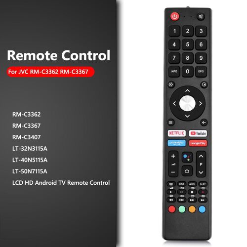 Télécommande TV Stick pour JVC RM-C3362 RM-C3367 RM-C3407 LT-32N3115A LT-40N5115A LT-50N7115A, nouveau contrôleur TV de remplacement