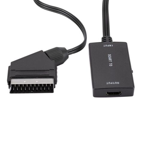 Adaptateur de convertisseur haut de gamme SCART vers HDMI 1080P pour TV HD DVD boîtier STB Plug and Play câble cc