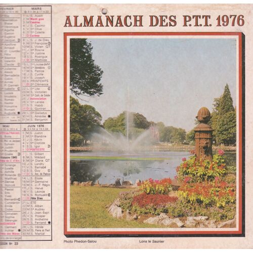 Almanach Des P.T.T. Jean-Cartier -Bresson 1976 Lons Le Saunier / Bastia
