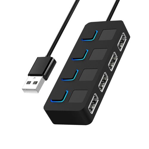 Répartiteur USB 2.0 avec 4 Ports multiples, adaptateur d'alimentation pour ordinateur portable