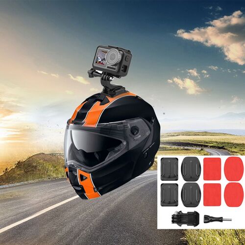 Autocollants adhésifs à Base plate incurvée pour casque, Support de Base à boucle en forme de J pour GoPro Hero 9 Osmo, accessoire de caméra d'action