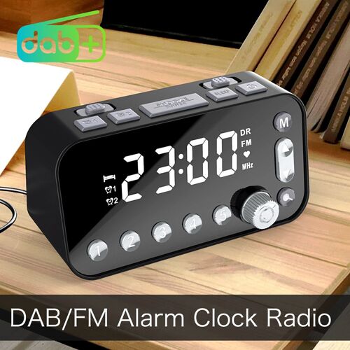 Radio numérique A1 avec alarme et minuterie de sommeil Programmable, Radio FM avec antenne, Port de chargement USB double