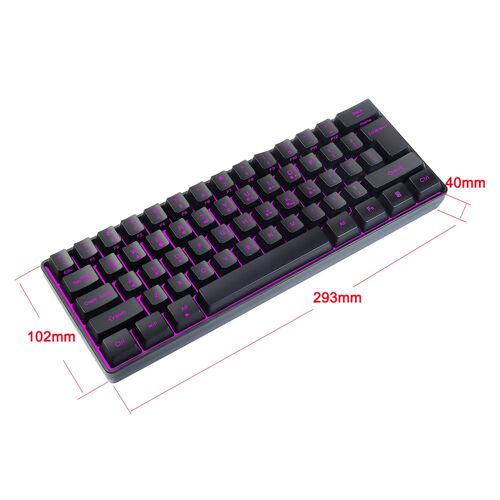 Clavier d'ordinateur sans fil, 61 touches, rétroéclairé rvb, double Mode, pour PC de jeu, tablette, caoutchouc