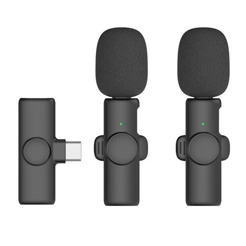 Microphone Lavalier sans fil Rechargeable 1 à 1/2, Kit de diffusion Audio vidéo, Microphone Surround HD à 360 degrés