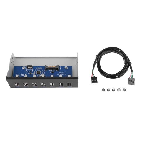 Panneau avant pour boîtier d'ordinateur, 9 broches à 7 Ports USB 2.0 HUB 5.25 pouces baie de lecteur CD-ROM, panneau avant latéral insertion de câble séparateur