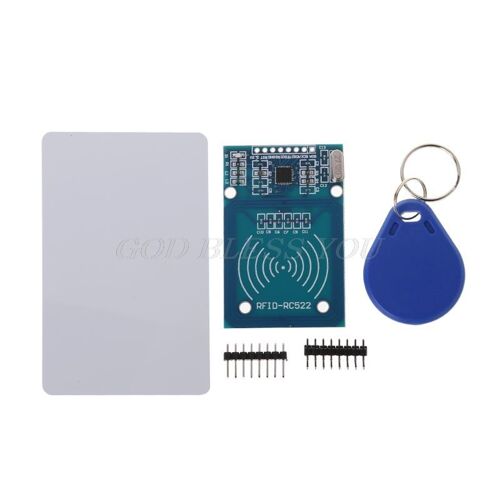 Kit de lecteur de carte à puce RC522, Module de capteur NFC, porte-clés, carte vierge Standard S50, carte façonnée, broches courbes et droites