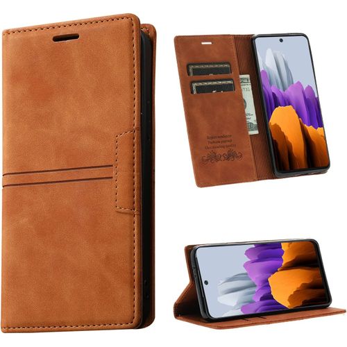 Coque Samsung A52s 5g,Housse Galaxy A52 5g,Etui Samsung A52,Cuir Portefeuille Livre Emplacement Carte Fermeture Flip/Folio Coque Protection Galaxy A52s 5g/A52 5g/A52 Phone Case - Brun