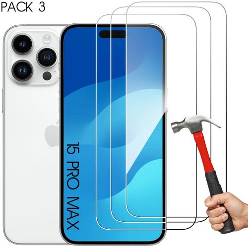 Verre Trempé Pour Iphone 15 Pro Max - 3 Pièces - Vitre De Protection 9h Transparent - Booling