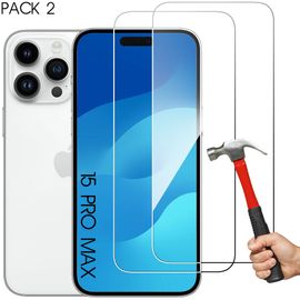 2 Verre Trempé pour iPhone 15 Pro Max Protection d'écran 9H Antichoc Transparent - BOOLING