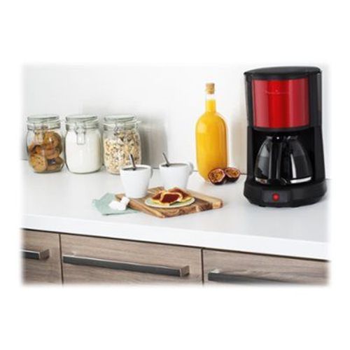 Moulinex Subito 4 Select FG370D11 - Cafetière - 15 tasses - rouge bordeaux/acier inoxydable